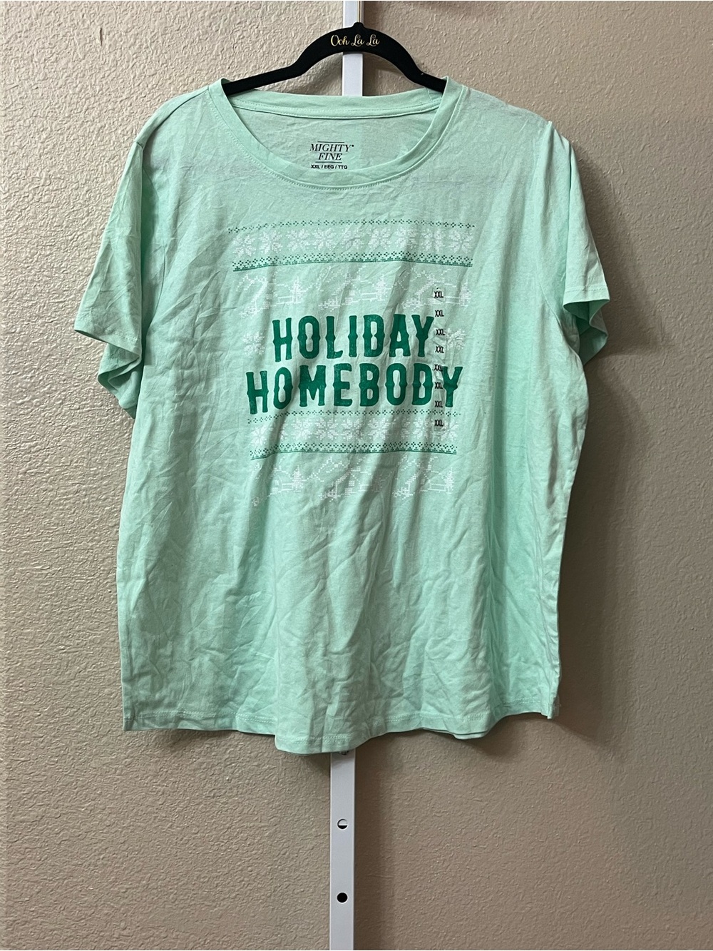 Mighty Fine Mint Green "Holiday Homebody" Graphic Tee